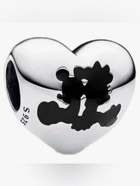 Pandora Disney Mickey Mouse & Minnie Mouse Sterling Silver Heart Charm